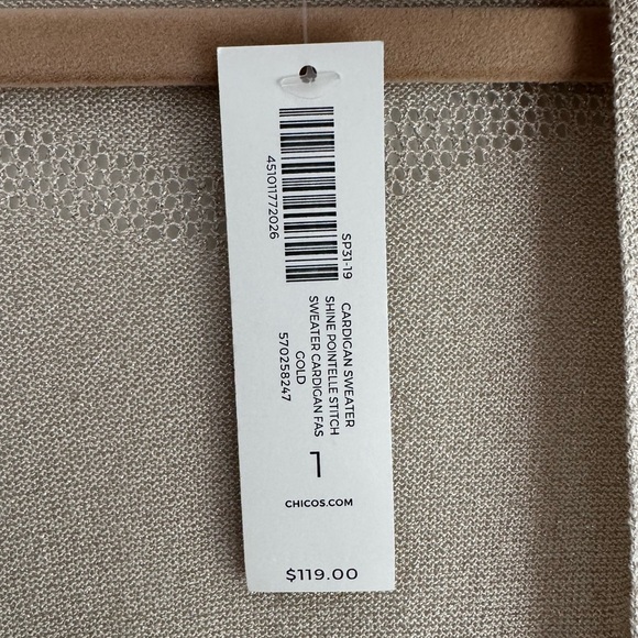 NWT Chico’s Metallic Knit Tank & Open Front Cardigan Holiday Party Sweater Set M - Picture 12 of 12